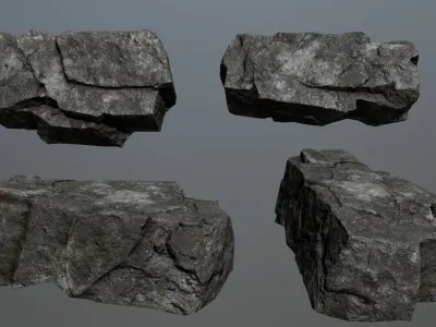Rock Set 15 Low-poly 3D model