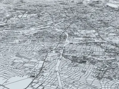 Berlin Road Network and Streets 3D model