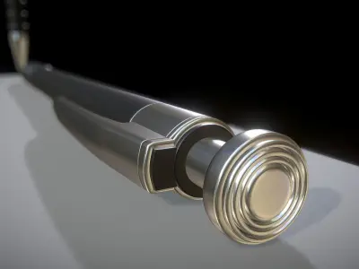 Pen black silver 3D model