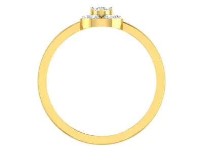 Solitaire Women Engagement Band Ring 3D print model 3