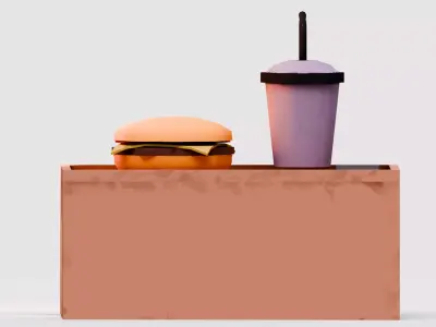 Amusement Park - Food Stand 1  Low-poly 3D model