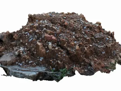 Mound rock Low-poly 3D model