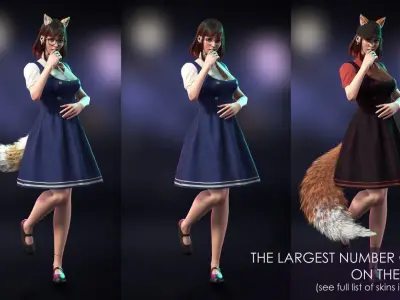 Streetwear Girl 2-11 - School Wear Girls Pack Game-Ready Low-poly 3D model