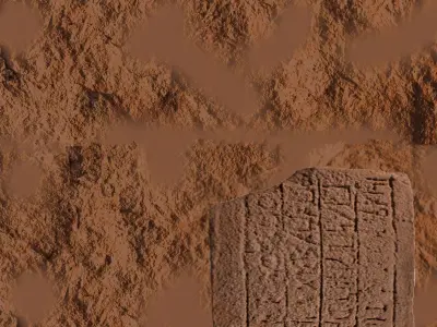 12346 piece of stone with writing Free 3D model