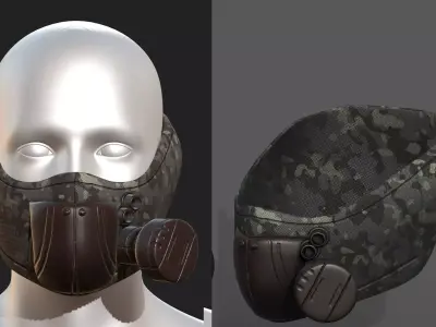 Gas mask respirator scifi futuristic ver 2 Low-poly 3D model Low-poly 3D model purchase