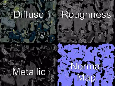 Futuristic Raccoon Cyborg model pack Low-poly 3D model