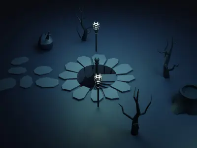  Basement entrance in the woods 3D model