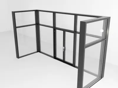 Panoramic windows Door Entrance 5 Low-poly 3D model