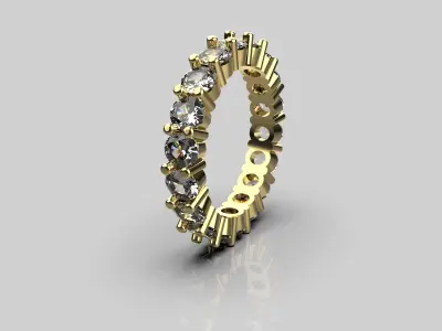 Ring with oval stones 3D print model