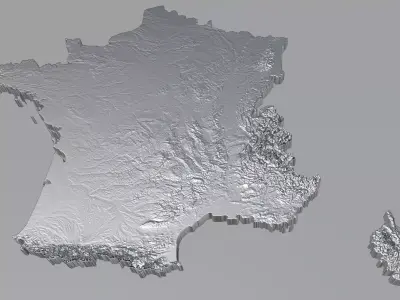 France Country Terrain 3D model