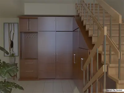 Corner cupboard under the stairs 3D model 3D model