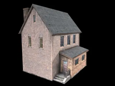 old house Low-poly 3D model 6