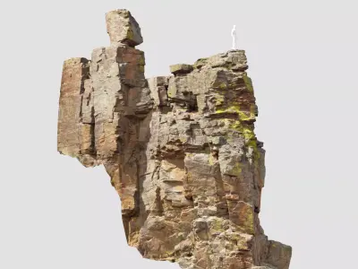 Big Sharp Cliff Pillar Scan PBR Low-poly 3D model