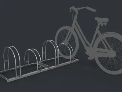 Bike Rack 3 PBR Game Ready Low-poly 3D model