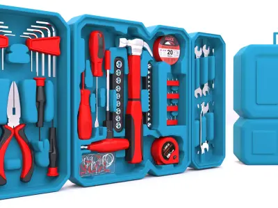  well-organized maintenance tool kit pag 3D model