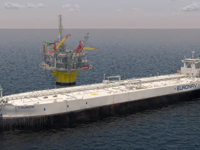  Offshore Oil Platform with TI Europe Tanker Ship 