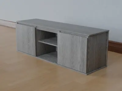WoodTVTable cabinet with two doors Low-poly 3D model