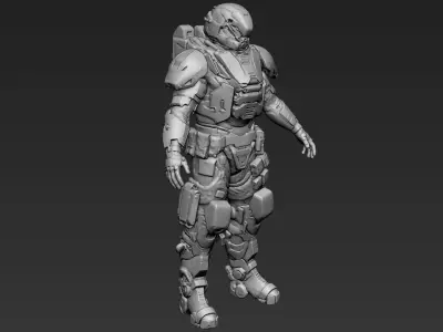 Sci-Fi Military Armour Basemesh 007 3D model