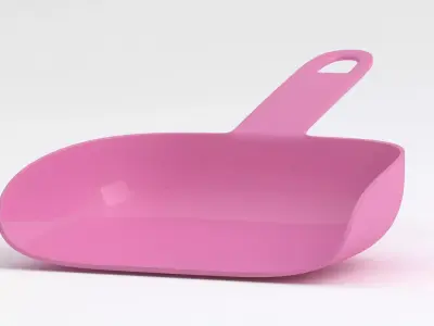 Pink plastic dustpan 3D model