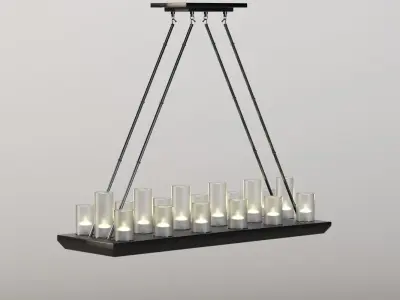 Trans Globe Lighting Heavy Candles 18 Light Island Pendant 3D model