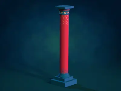 Pillar Column textured Low-poly 3D model