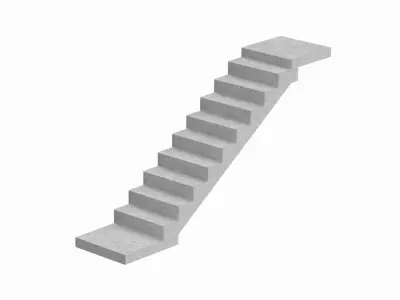 Concrete Stairs Collection 3D Model Pack