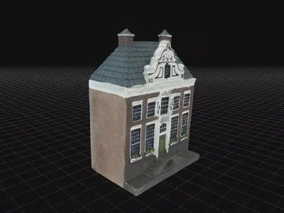 House 7 old hand made stone house based of off Amsterdam 3D model
