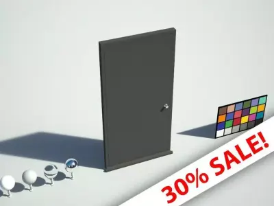 Standard door with handle Low-poly 3D model