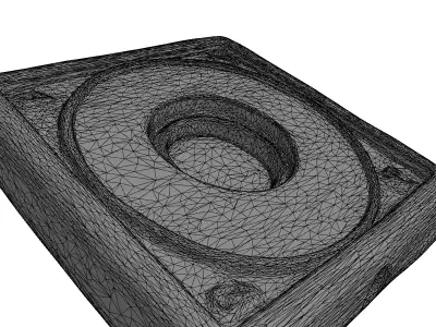 Aged Brass Square Decorative Fixture Plate Low-poly 3D model