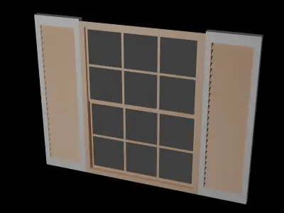 Window and Shutters Set Low-poly 3D model