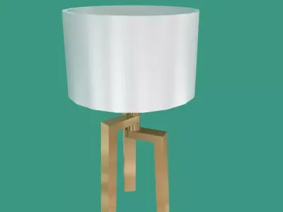 Wooden Lamp Low-poly 3D model
