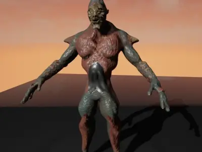 Hybrid Alien Low-poly 3D model