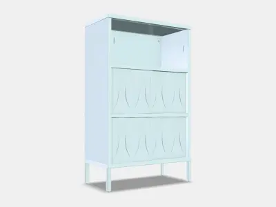 KALKNAS Cabinet with Sliding Doors 1 Low-poly 3D model