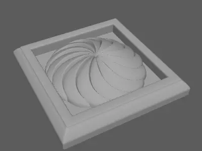 rosette spiral tile 3D model