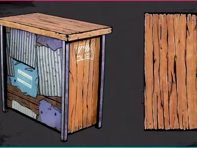 Stylized Lab Bench Low-poly 3D model