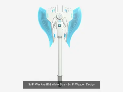 10 SciFi War Axes B Collection - Sci Fi Weapon Design 3D Model Pack