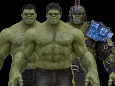 Hulk from Avengers 2012 and from Thor Ragnarok 3D model