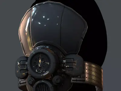 Gas mask helmet 3d model scifi Low-poly Low-poly 3D Low-poly 3D model