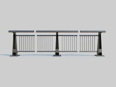 Bridge Barrier Low-poly 3D model