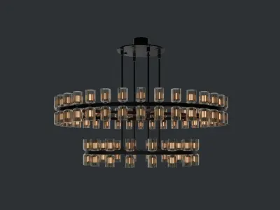 Restoration Hardware Arachon Led Round Two Tier Chandelier 3D model