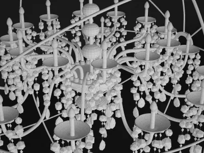 chandelier made of gold and crystals 3D model