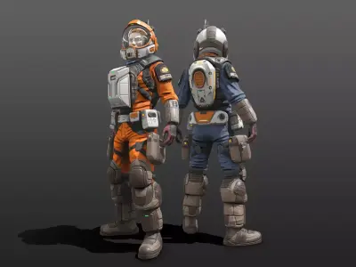Space Marshal Male Low-poly 3D model