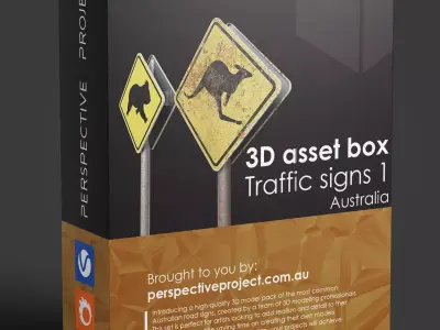 Traffic signs 1 Australia 3D model