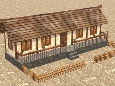 Medieval house thirteen 3 Low-poly 3D model