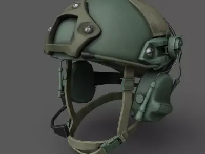 Helmet military Scifi ver 3 Low-poly 3D model