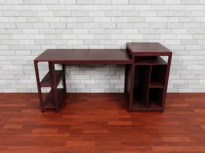 Computer Table - Wooden PC Desk Table - Corner Desk 3D model