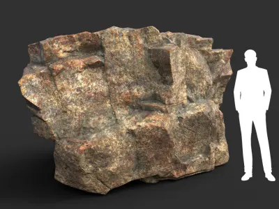 Low poly Granite Cliff Rock Pack 191230 Low-poly 3D model