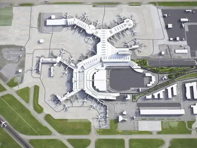 Vancouver - Airport - YVR Low-poly 3D model