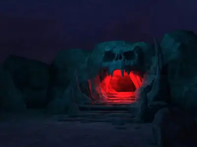 Skeleton Cave scene entrance to the cave rocks 3D model