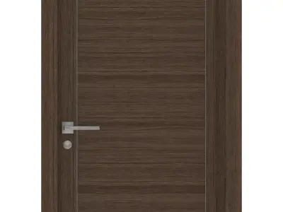 Door-045 interior door wood with glass panel 3D model